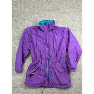 Vintage Helly Hansen Jacket Women's Large Purple Hydrofil Full Zip Cinch Waist